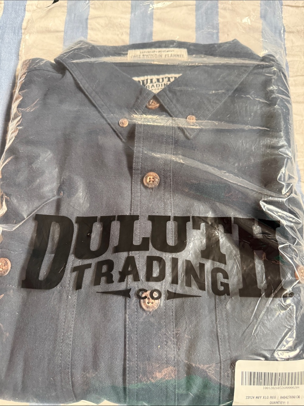 Duluth Trading Co Navy Workwear Button-Up Shirt